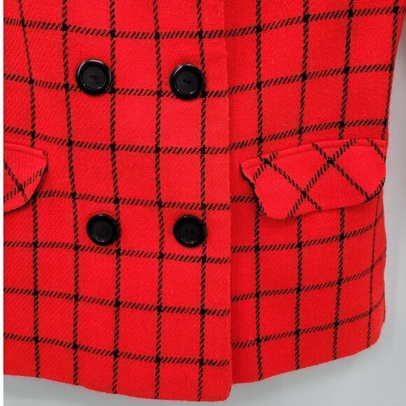 HPFrank Lee Vintage 70s plaid Double Breasted Woman's Blazer Jacket - Picture 8 of 13